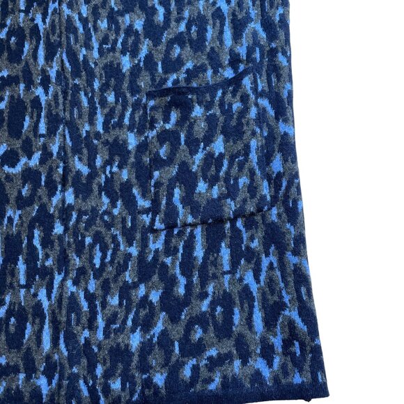 CHIARAMENTE CARDIGAN SWEATER WOMENS XS WOOL BLEND OVERSIZED BLUE 3/4 SLEEVE NWT - Picture 4 of 11